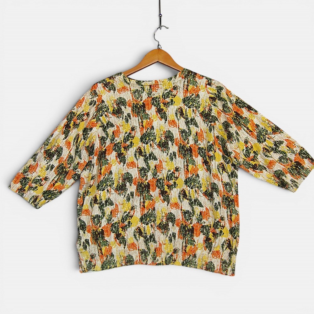 Breckenridge 2X Floral Summer Cardigan Sweater Cottagecore Artsy Grannycore - Picture 9 of 9